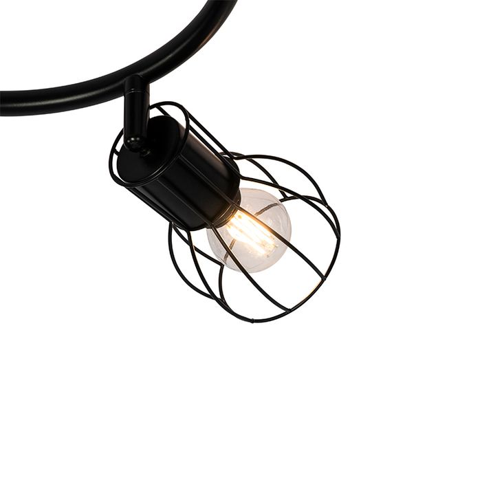 Moderné stropné bodové svietidlo čierne 50 cm okrúhle 3-svetlo - Botu