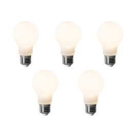 Комплект от 5 E27 димируеми LED крушки A60 Opal 7W 806 lm 3000K