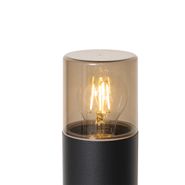 Lampada-da-esterno-a-stelo-nera-con-paralume-fumé-70-cm---Odense