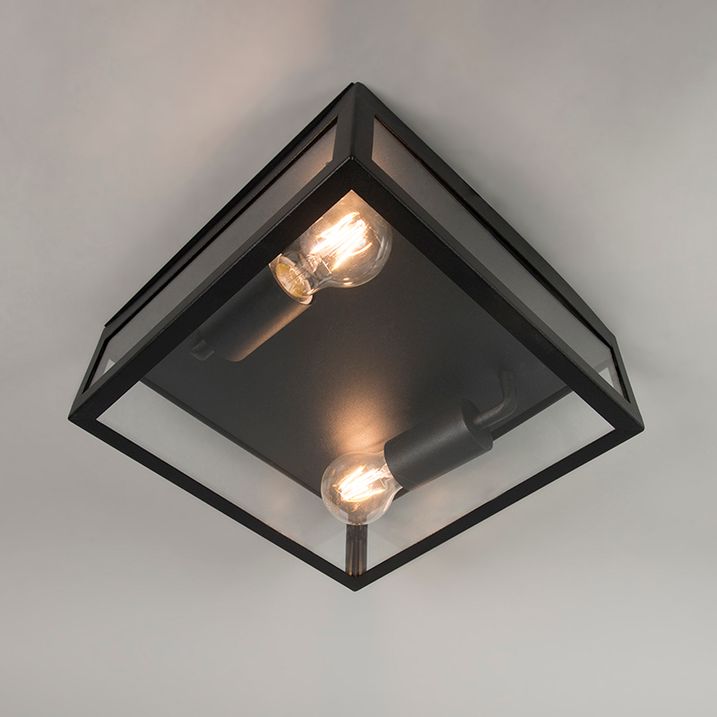 Lampă industrială de exterior cu 2 lumini neagră - Rotterdam