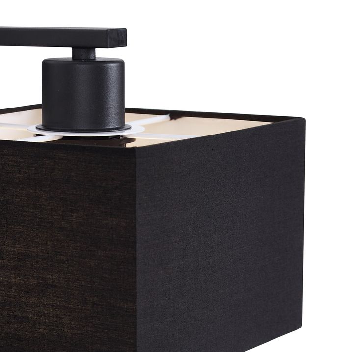 Modern Wall Light Black Square with Reading Light - Puglia