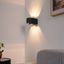 Moderne-wandlamp-zwart-2-lichts---Transfer-Double