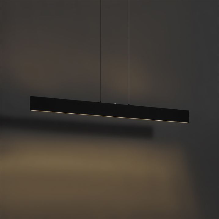 Suspension moderne noire avec LED à intensité variable en 3 étapes Easylift - Straight