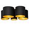 Plafón negro con interior dorado 5 luces - Multidrum
