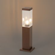 Chytré-venkovní-sloupkové-svítidlo-rezavě-hnědé-45-cm-vč.-P45---Malios
