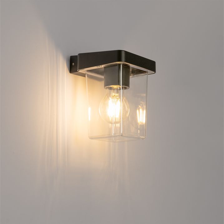 Moderna āra sienas lampa melna IP54 - Chimay
