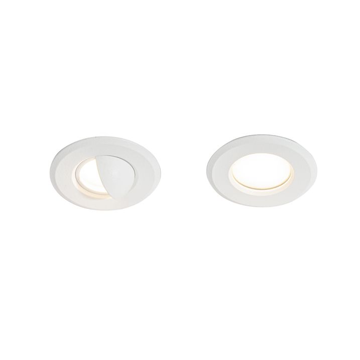 Ensemble de 5 spots encastrables modernes blancs avec LED IP67 - Linsey