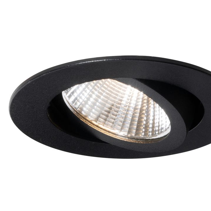Infälld spotlight svart 6,8 cm inkl. LED 545 lm dimbar IP65 - Gaius