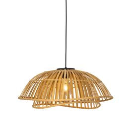 Austrumu piekaramā lampa melna ar dabīgu bambusu 62 cm - Pua