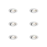Set-de-6-spoturi-încastrate-albe,-înclinabile,-6,5-cm,-cu-LED-inclus,-IP54,-ultra-subțiri---Pupil