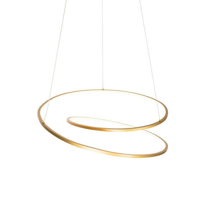 Designové závěsné svítidlo zlaté 72 cm vč. LED 3-stupňové stmívatelné - Rowan