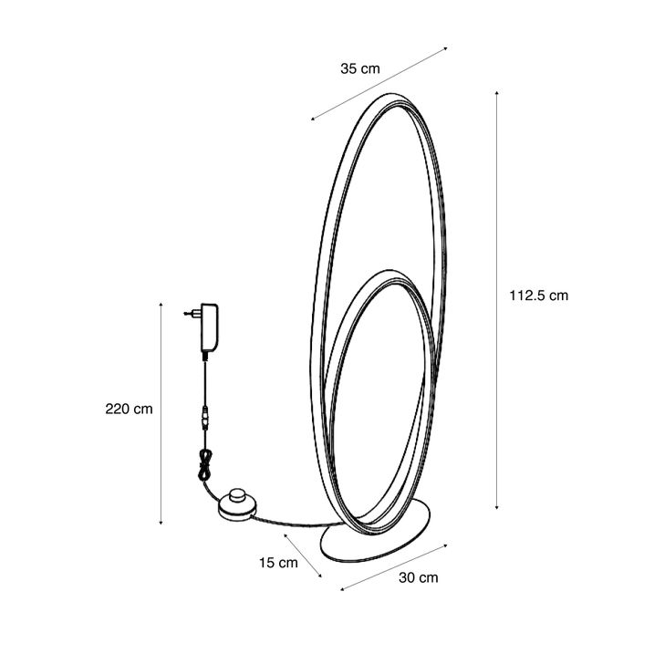 Design állólámpa bézs színben, LED-del, 3 lépésben dimmelhető - Boomerang
