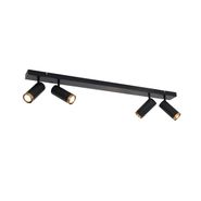 Plafoniera-moderna-cu-spoturi-negre-cu-bronz,-4-lumini-reglabile---Renna