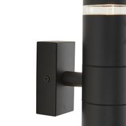 Moderne-utendørs-vegglampe-svart-2-lys-IP44---Dubbla