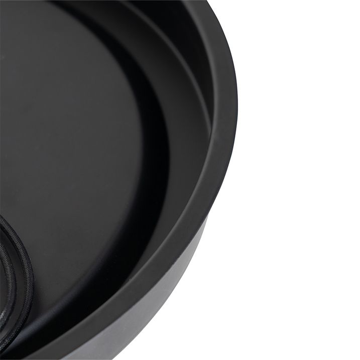 Klassieke plafondlamp zwart met smoke glas 35 cm IP44 - Nohmi