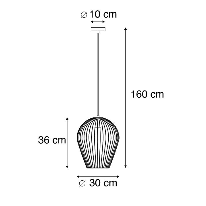 Designové závěsné svítidlo černé - Wire Ario