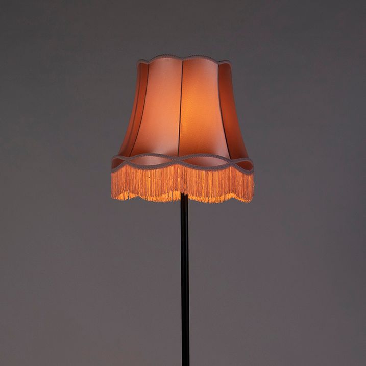 Lampadaire rétro noir avec abat-jour rose à l’ancienne 45 cm - Simplo