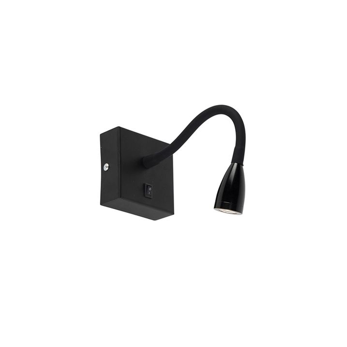 Candeeiro de parede moderno flexível preto LED - Flex