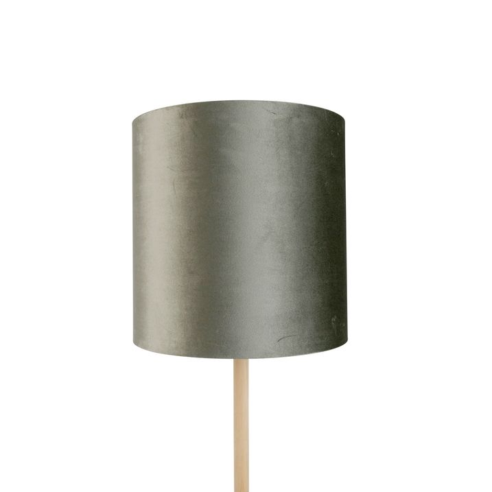 Drvena podna svjetiljka sa zelenim baršunastim sjenilom 40 cm - Mels