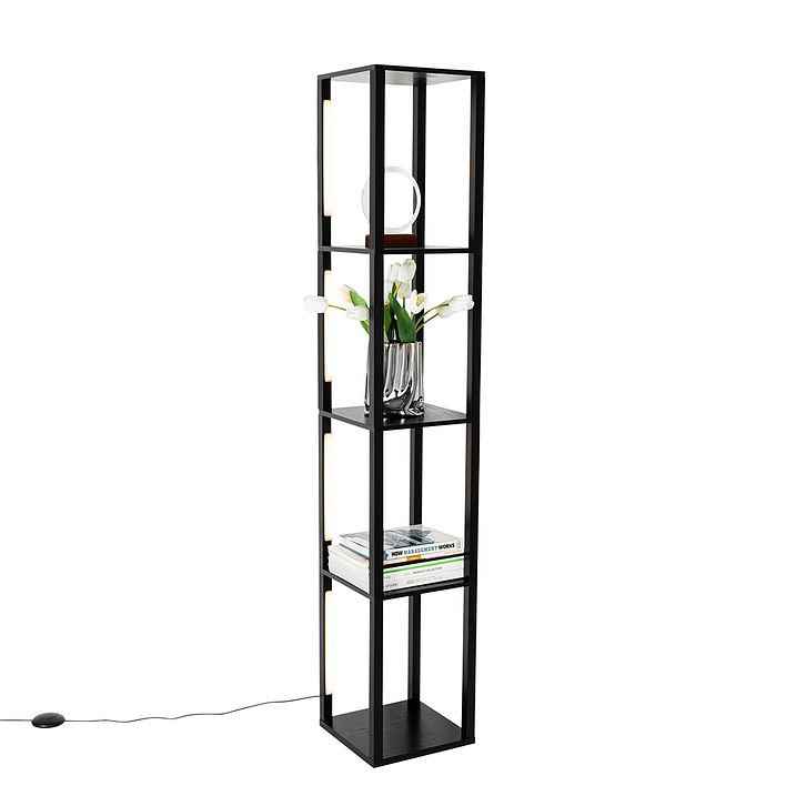 Design gulvlampe sort inkl. LED 3-trins dæmpbar - Tianna