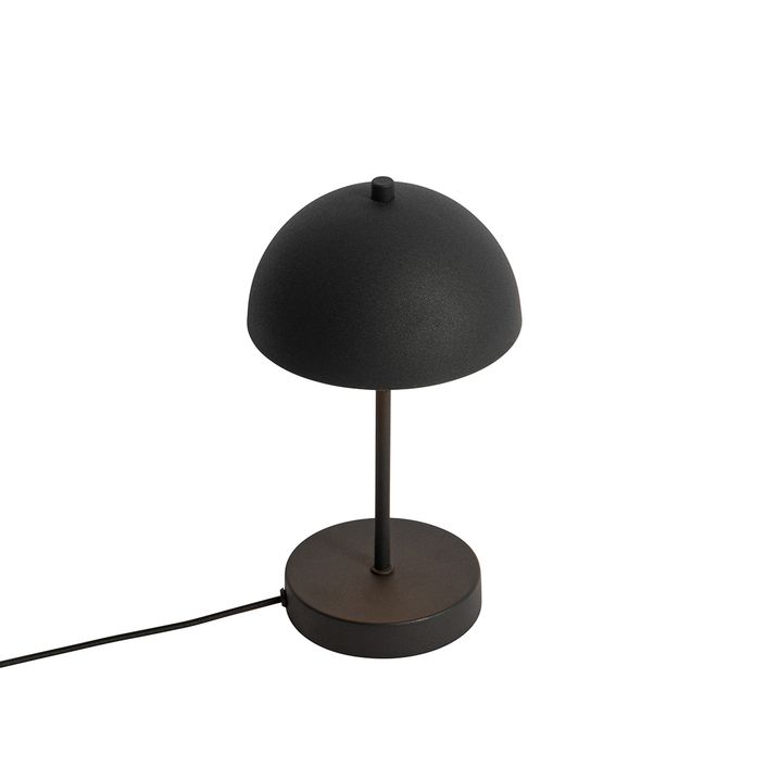 Retro tafellamp mushroom zwart met goud - Magnax Mini