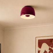Retro-stropní-lampa-červená-s-bílým-vnitřkem-vč.-LED-3-stupňově-stmívatelná---Vera