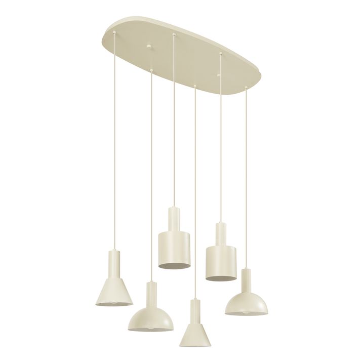 Candeeiro suspenso escandinavo creme 6 luzes - Biles