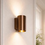 Moderne wandlamp donkerbrons rond 2-lichts - Sandy