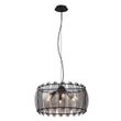 Lampa-suspendată-inteligentă-neagră-cu-sticlă-fumurie-rotundă-cu-6-lumini,-inclusiv-WiFi-C35---Mochan