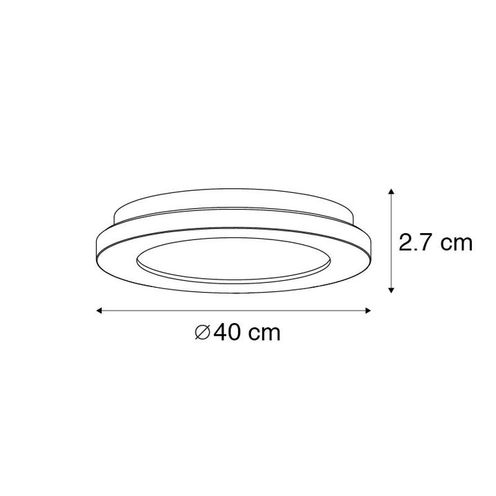 Stropné svietidlo biele 40 cm okrúhle vrátane LED 3-stupňové stmievateľné IP44 - Steve