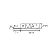 Karácsonyi-fali-lámpa-fekete-XMAS-LED-del,-időzítővel-IP44---Yoro