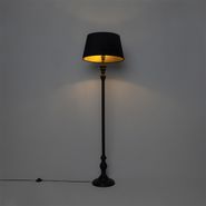 Smart-golvlampa-svart-med-skärm-svart-med-guld-45-cm-inkl-Wi-Fi-A60---Classico