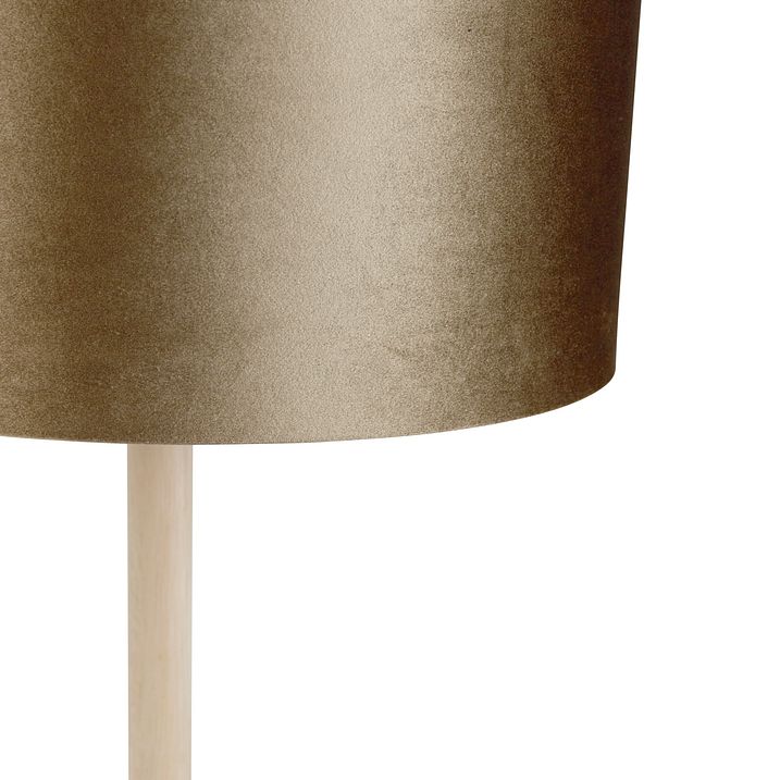 Drvena podna lampa sa bronzanim somotskim abažurom 40cm - Mels