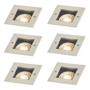 Juego-de-6-focos-de-suelo-modernos-beige-GU10-50mm-giratorios-e-inclinables-IP65---Oneon