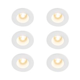 Set of 6 Recessed Spotlights White 13 cm Round - Gypsy Stucco