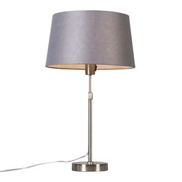 Stolní lampa ocelová s šedým stínítkem 35 cm nastavitelná - Parte