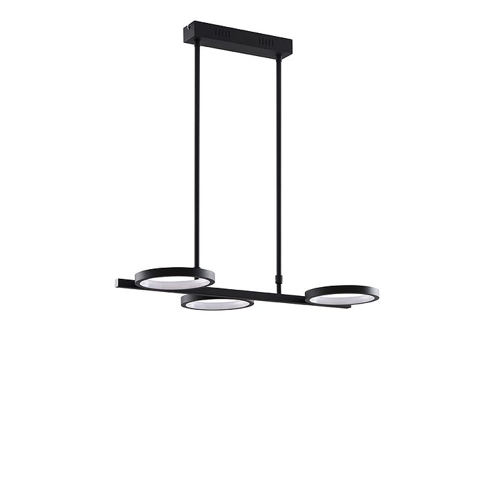 Modern pendellampa svart inkl LED 3-stegs dimbar 3-ljus - Vivé