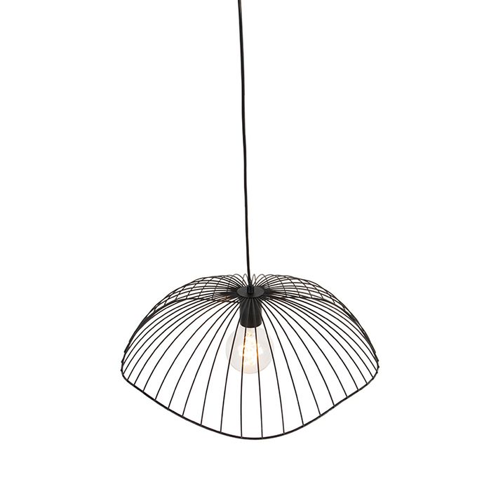 Lampă suspendată de design neagră 50 cm - Pua