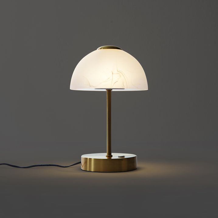 Design-pöytävalaisin kulta opaalilasilla sis. LED himmennettävä - Joya