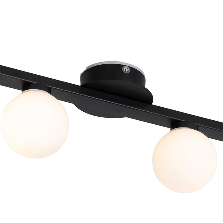 Modern mennyezeti lámpa fekete IP44 4-lámpás - Cederic