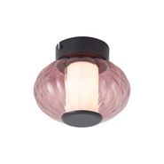 Design-Ceiling-Lamp-Black-18cm-with-Purple-Glass-Incl.-LED-3-Step-Dimmable---Margherite