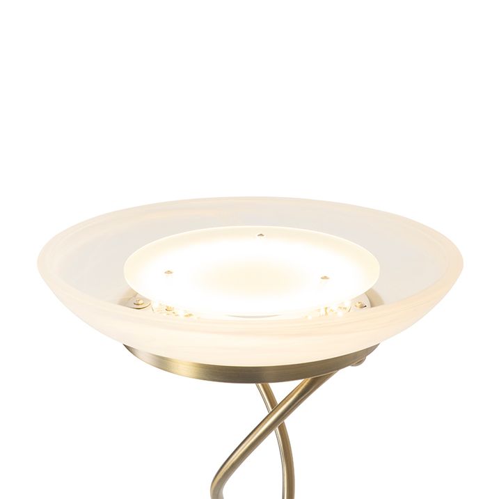 Lampă de podea bronz incl. LED și dimmer cu lampă de citit - Empoli