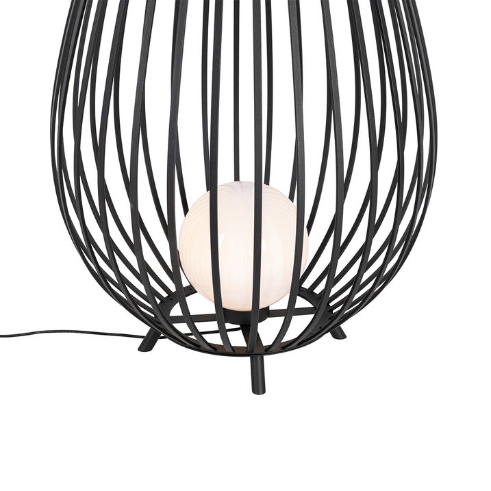 Set van vloerlampen zwart met opaal 110 cm en 70 cm - Angela