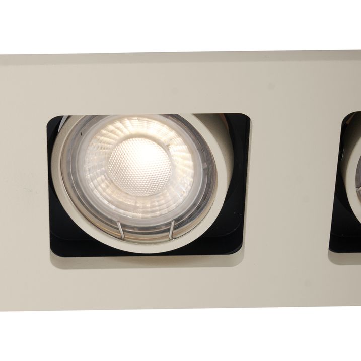 Set of 6 Modern Recessed Spotlights Beige GU10 50mm Adjustable 2-Lights - Qure