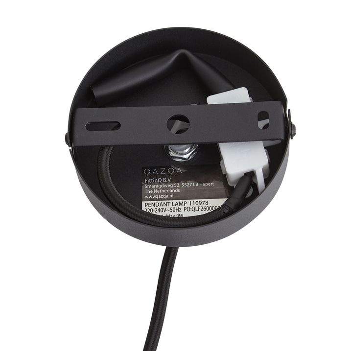 Design hanglamp zwart met groen glas - Kemner
