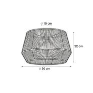 Plafondlamp-zwart-met-beige-papieren-kap-50/50/30---Combi