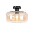 Plafonska-lampa-u-stilu-Art-Deco-crna-sa-jantarnim-staklom---Bizle