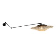 Wandlamp-zwart-met-rotan-kap-50-cm-verstelbaar---Blitz