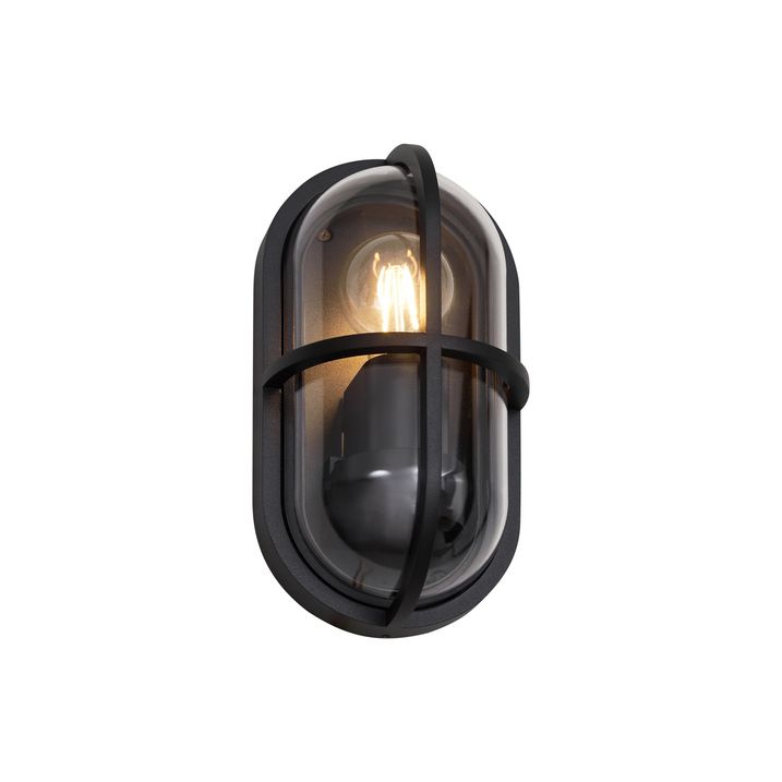 Vanjska zidna lampa crna ovalna IP65 - Target