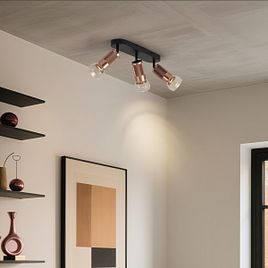 Faretto da soffitto arrotondato bronzo scuro 3 luci regolabile - Veerle